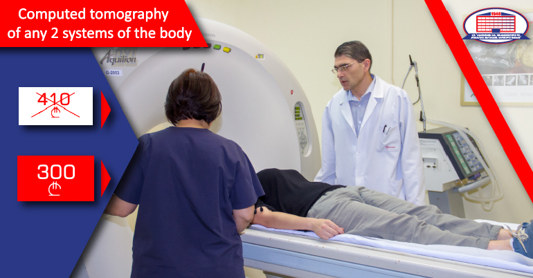 We offer you the Computed Tomography scanning with a contrast of any 2 systems!